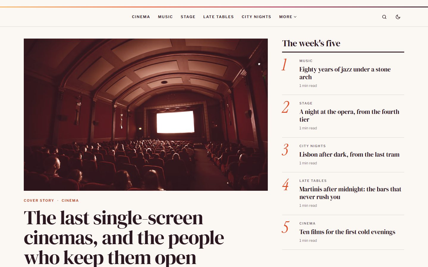 The cover story next to the numbered top five