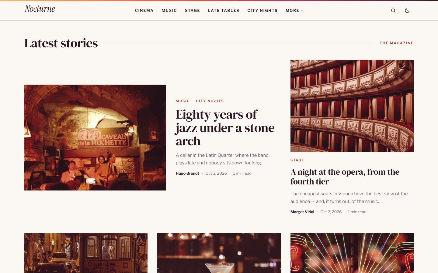 The latest stories grid with duotone images