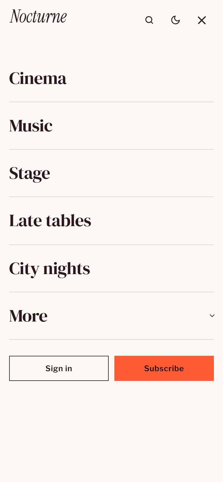 Mobile menu open