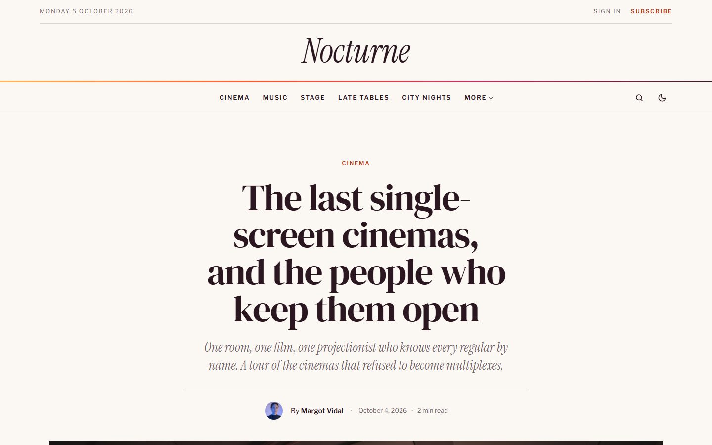 An article page in Vesper