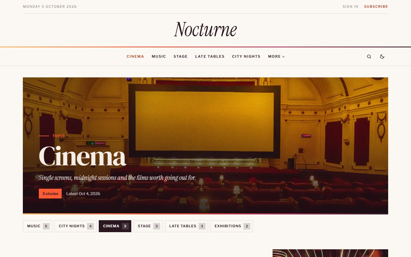 A tag page with its cover