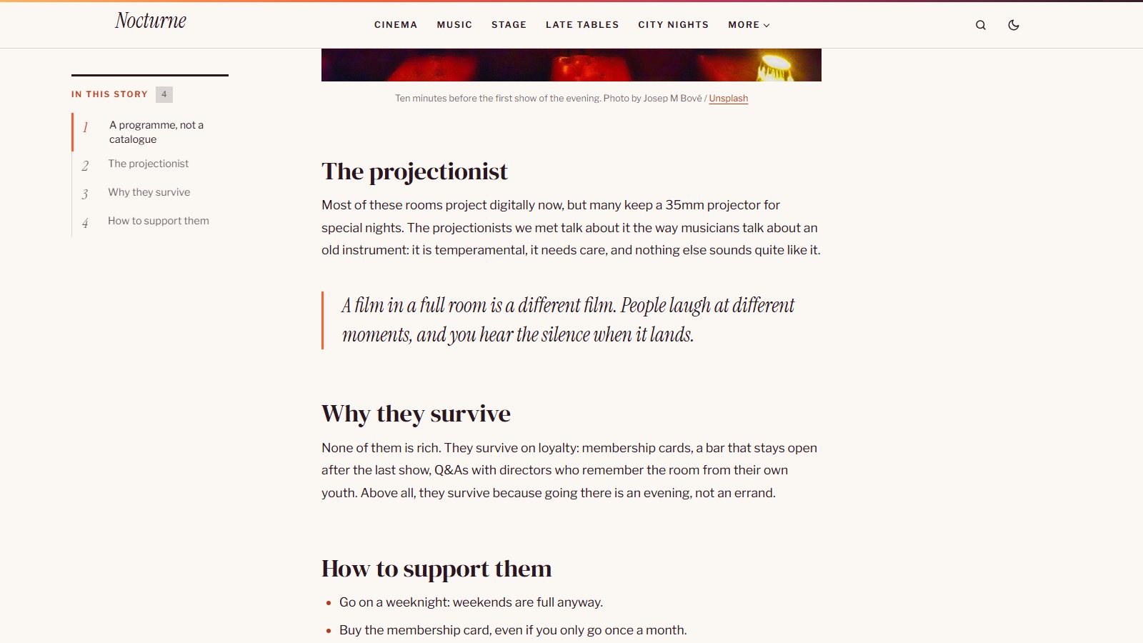 Article with the table of contents in the margin